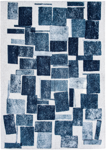 Geometryczny Niebieski Dywan - LUCIA ICE BLUE 9355 Louis de Poortere  różne warianty 