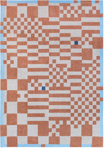 Geometryczny Różowy Dywan - CHESS NUDE 9341 Louis de Poortere  różne warianty  