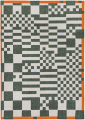 Geometryczny Zielono - Beżowy Dywan - CHESS DEEP GREEN 9339 Louis de Poortere  różne warianty   