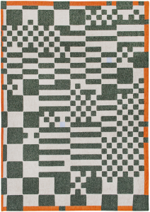 Geometryczny Zielono - Beżowy Dywan - CHESS DEEP GREEN 9339 Louis de Poortere  różne warianty   