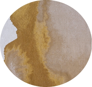 Okrągły Nowoczesny Żółty Dywan - LAGOON SUNSET ROUND 9333 Louis de Poortere  różne warianty