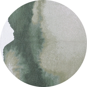 Okrągły Nowoczesny Zielony Dywan - LAGOON PALM GREEN ROUND 9331 Louis de Poortere  różne warianty