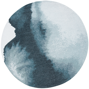 Okrągły Nowoczesny Niebieski Dywan - LAGOON INKJET ROUND 9332 Louis de Poortere  różne warianty 