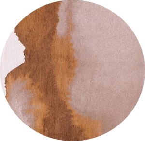 Okrągły Nowoczesny Pomarańczowy Dywan - LAGOON CHESTNUT ROUND 9326 Louis de Poortere  różne warianty 