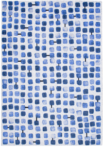 Geometryczny Niebieski Dywan - COBBLESTONE AMPARO BLUES 9348 Louis de Poortere  różne warianty   