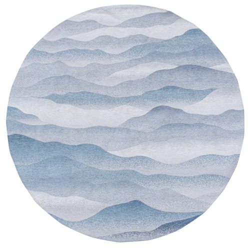Okrągły Nowoczesny Niebiesko Szary Dywan - HIMALAYA WINTER ROUND 9382 240 x 240 cm Louis de Poortere 