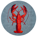 Okrągły Niebieski Dywan - POP LOBSTER STEAM RED ROUND 9389 Louis de Poortere  różne warianty 