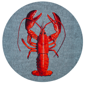Okrągły Niebieski Dywan - POP LOBSTER STEAM RED ROUND 9389 Louis de Poortere  różne warianty 