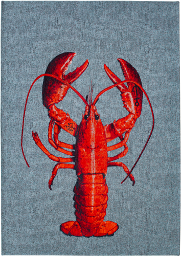 Nowoczesny Niebiesko Czerwony Dywan - POP LOBSTER STEAM RED 9389 Louis de Poortere  różne warianty 