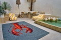 Nowoczesny Niebiesko Czerwony Dywan - POP LOBSTER STEAM RED 9389 Louis de Poortere  różne warianty 