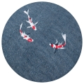 Okrągły Nowoczesny Zielony Dywan - POP KOI JAPANESE POND ROUND 9390 Louis de Poortere  różne warianty 