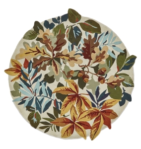 Dywan Kolorowy z Roślinnym Wzorem - ROBIN'S WOOD RUSSET BROWN ROUND 146501 Louis de Poortere  różne warianty 