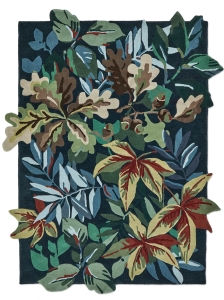 Dywan Kolorowy z Roślinnym Wzorem - ROBIN'S WOOD FOREST GREEN 146508 Louis de Poortere  różne warianty 