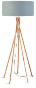 LAMPA PODŁOGOWA KILIMANJARO BAMBUS 129CM/ ABAŻUR 60X30CM, LNIANY JASNOSZARY  GOOD&MOJO