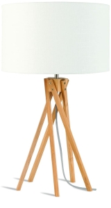 LAMPA STOŁOWA KILIMANJARO 5-NOŻNA 34CM/ ABAŻUR 32X20CM, LNIANY BIAŁY GOOD&MOJO