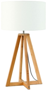 LAMPA STOŁOWA ANNAPURNA TRÓJNOŻNA 30CM/ABAŻUR 32X20CM, LNIANY BIAŁY 	GOOD&MOJO