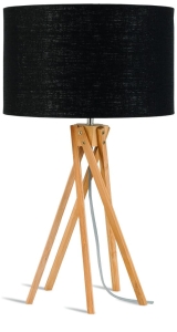 LAMPA STOŁOWA KILIMANJARO 5-NOŻNA 34CM/ ABAŻUR 32X20CM, LNIANY CZARNY GOOD&MOJO