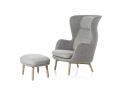 Fotel Ro ™ Wingback Ro + podnóżek Fritz Hansen  