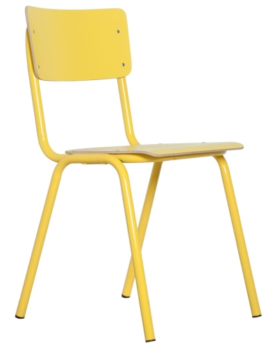 Krzesło BACK TO SCHOOL Zuiver  żółte ostatnia sztuka