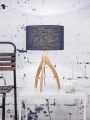 LAMPA STOŁOWA ANNAPURNA TRÓJNOŻNA 30CM/ABAŻUR 32X20CM, LNIANY BLUE DENIM GOOD&MOJO