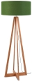 LAMPA PODŁOGOWA EVEREST BAMBUS 4-NOŻNA 127CM/ABAŻUR 60X30CM, LNIANY ZIELEŃ LASU  GOOD&MOJO