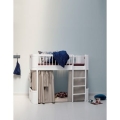 Łóżko  Mini +  low loft bed white Oliver Furniture
