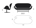 Sofa SWAN 3321 FRITZ HANSEN tapicerka DIVINA MD