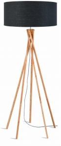 LAMPA PODŁOGOWA KILIMANJARO BAMBUS 129CM/ ABAŻUR 60X30CM, LNIANY CIEMNOSZARY  GOOD&MOJO