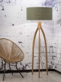 LAMPA PODŁOGOWA ANNAPURNA BAMBUS 3-NOŻNA 128CM/ABAŻUR 60X30CM, LNIANY ZIELEŃ LASU  GOOD&MOJO