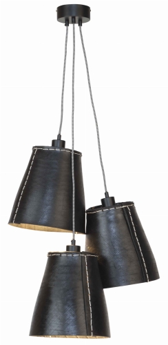 LAMPA WISZĄCA AMAZON, POTRÓJNY ABAŻUR, CZARNA, ROZMIAR L	GOOD&MOJO