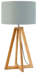 LAMPA STOŁOWA EVEREST 4-NOŻNA 34CM/ ABAŻUR 32X20CM, LNIANY JASNOSZARY GOOD&MOJO