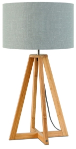 LAMPA STOŁOWA EVEREST 4-NOŻNA 34CM/ ABAŻUR 32X20CM, LNIANY JASNOSZARY GOOD&MOJO