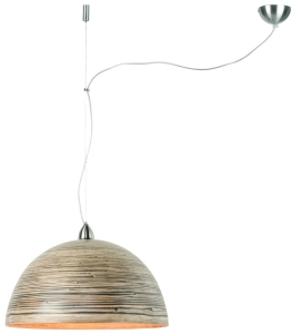 LAMPA WISZĄCA HALONG BAMBUS 53X35CM/ 1-ABAŻUROWY SYSTEM, CIEMNY NATURALNY  GOOD&MOJO