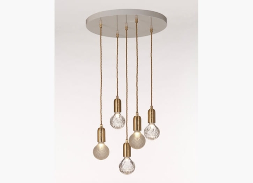 Clear & Frosted Crystal Bulb Chandelier Lee Broom