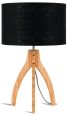 LAMPA STOŁOWA ANNAPURNA TRÓJNOŻNA 30CM/ABAŻUR 32X20CM, LNIANY CZARNY GOOD&MOJO