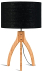 LAMPA STOŁOWA ANNAPURNA TRÓJNOŻNA 30CM/ABAŻUR 32X20CM, LNIANY CZARNY GOOD&MOJO