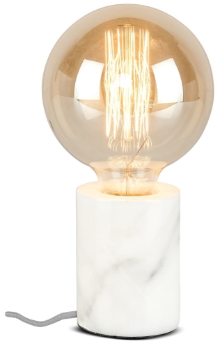 TABLE LAMP MARBLE ATHENS CYLINDER DIA.7,5XH.10CM, WHITE	- IT'S ABOUT ROMI